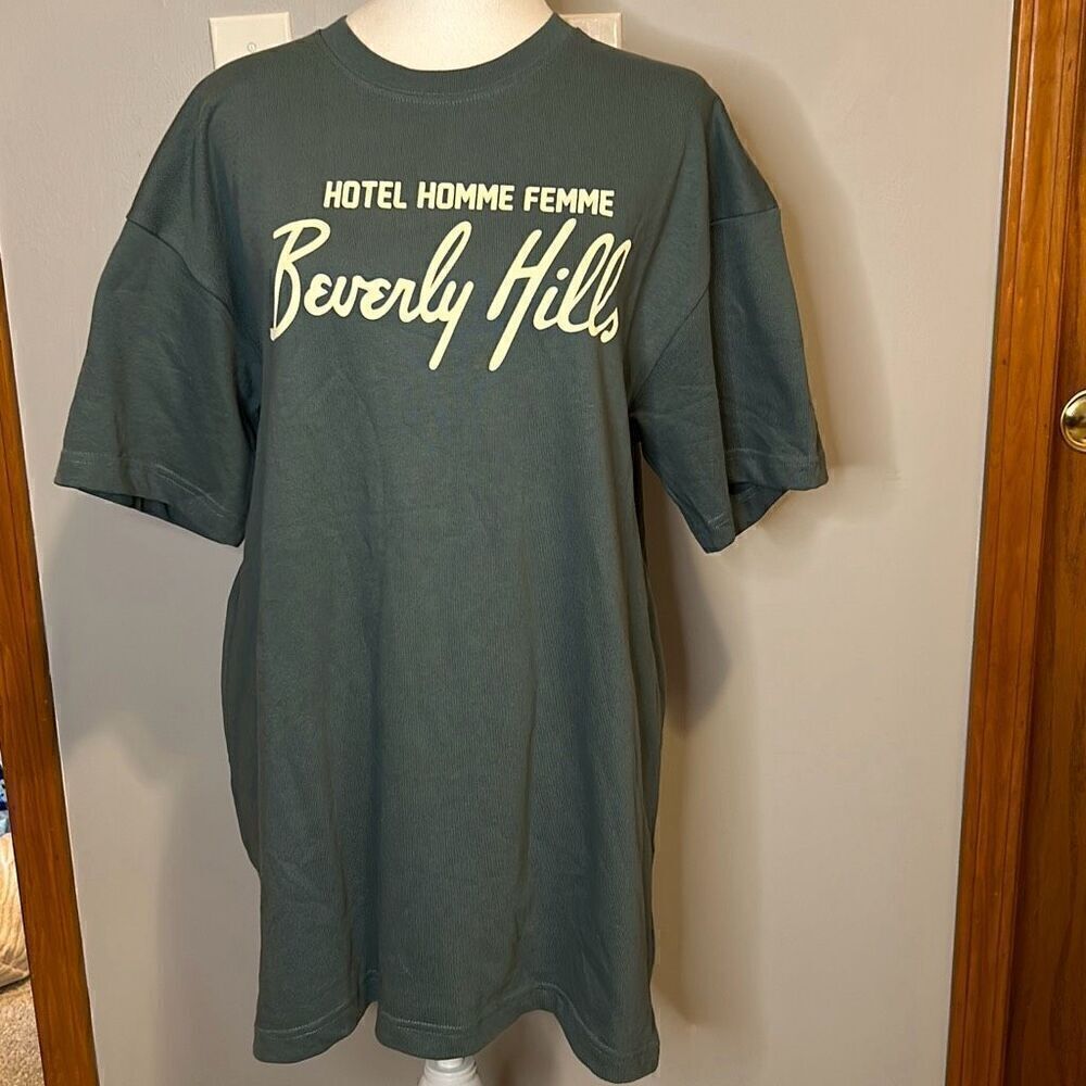 Homme Femme Beverly Hills Graphic T Shirt Blue Men's Size XL‎ statement tshirt